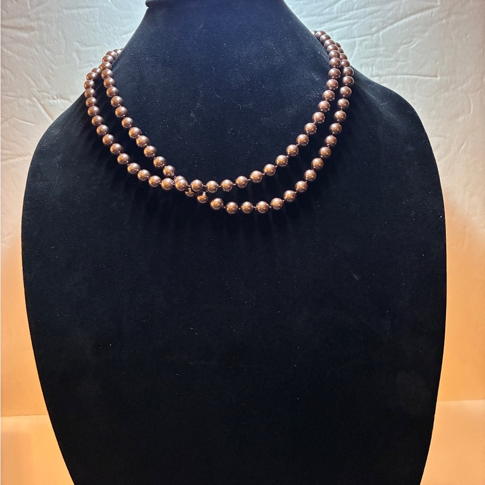 Vintage Charter Club Lavender Faux Pearls w/ Gold Tone Accents 41 1/2 - 43 -1/2”